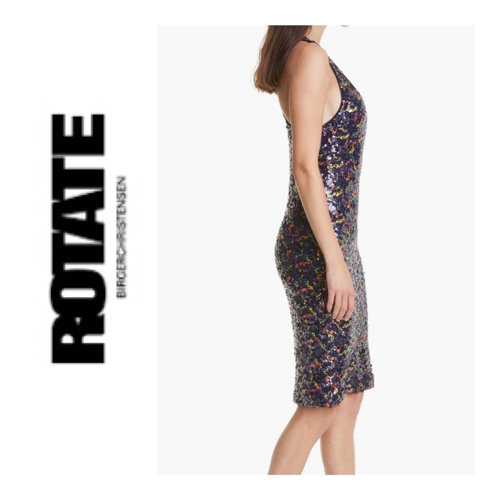 ROTATE Birger Christensen Ella Sequin
Racerback Sheath Dress Size 8 - Picture 4 of 11